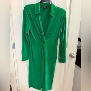 INC International Concepts Vibrant Green Long Sleeve Dress